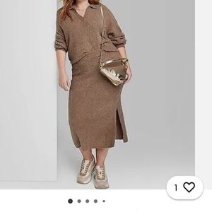 Women's Ascot + Hart Graphic Sweater Maxi Skirt - Brown M